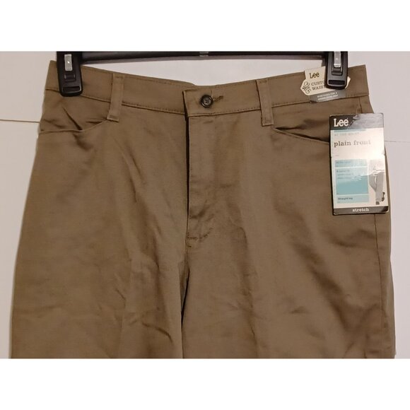 Vintage Lee Womens Olive Plain Front Relaxed  Stretch Comfort Pants size 10 Med - Picture 3 of 6